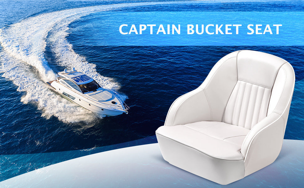 Pontoon Boat Seat, Captain Bucket Seat With Thickened Sponge Padding, Boat Captains Chairs, Fishing Boat Seats, Boat Bucket Seat for Fishing Boat, Sightseeing Boat, Speedboat, Canoe, 1-Piece WardBoyzPROShop