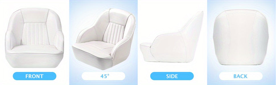 Pontoon Boat Seat, Captain Bucket Seat With Thickened Sponge Padding, Boat Captains Chairs, Fishing Boat Seats, Boat Bucket Seat for Fishing Boat, Sightseeing Boat, Speedboat, Canoe, 1-Piece WardBoyzPROShop