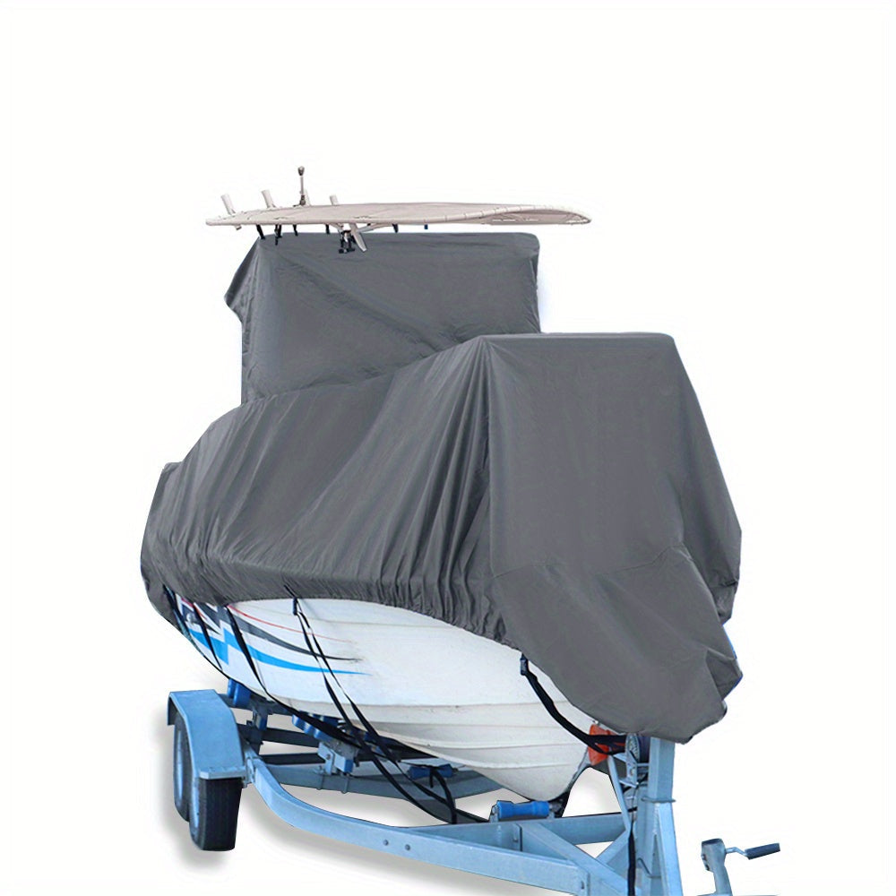 Labwork Boat Cover For Center Console With T-Top Roofs Heavy-Duty 20-24ft Grey WardBoyzPROShop