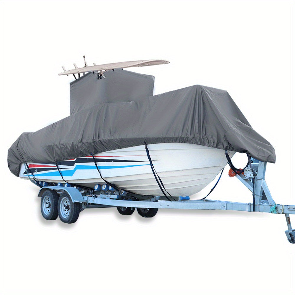 Labwork Boat Cover For Center Console With T-Top Roofs Heavy-Duty 20-24ft Grey WardBoyzPROShop
