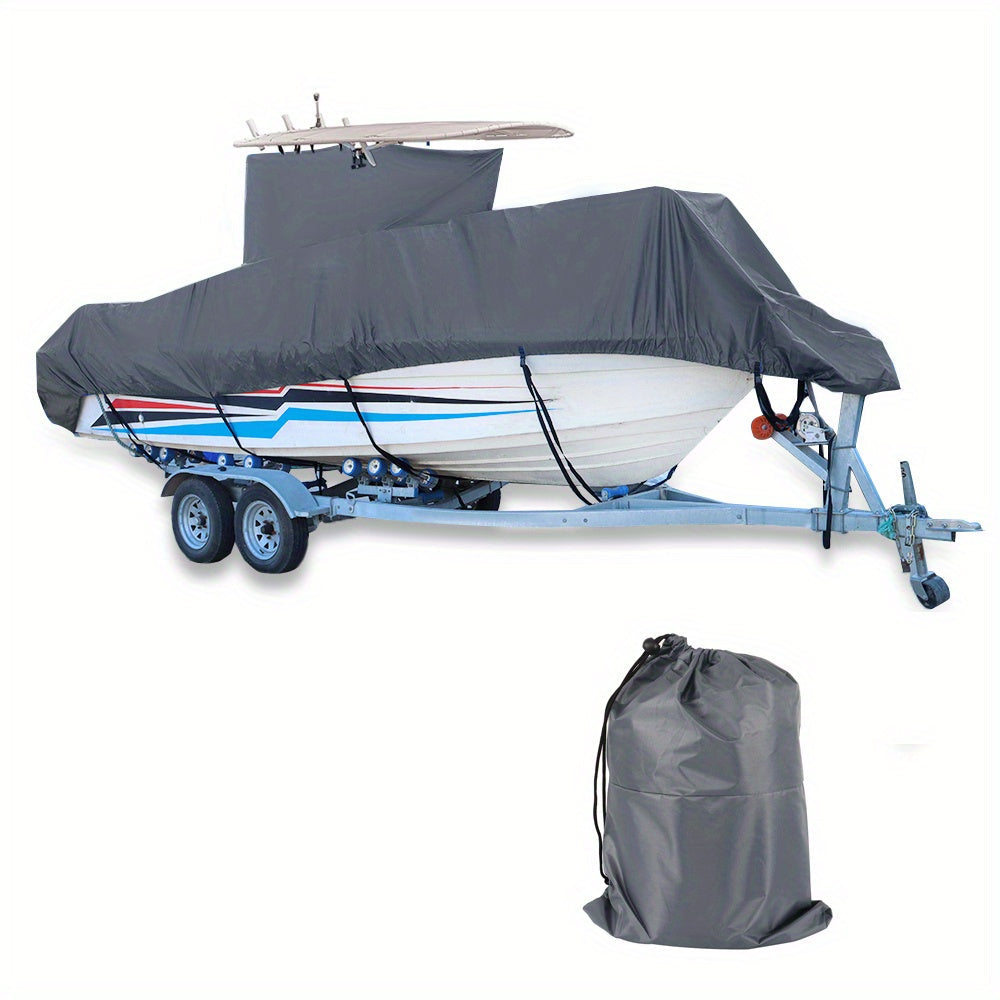 Labwork Boat Cover For Center Console With T-Top Roofs Heavy-Duty 20-24ft Grey WardBoyzPROShop