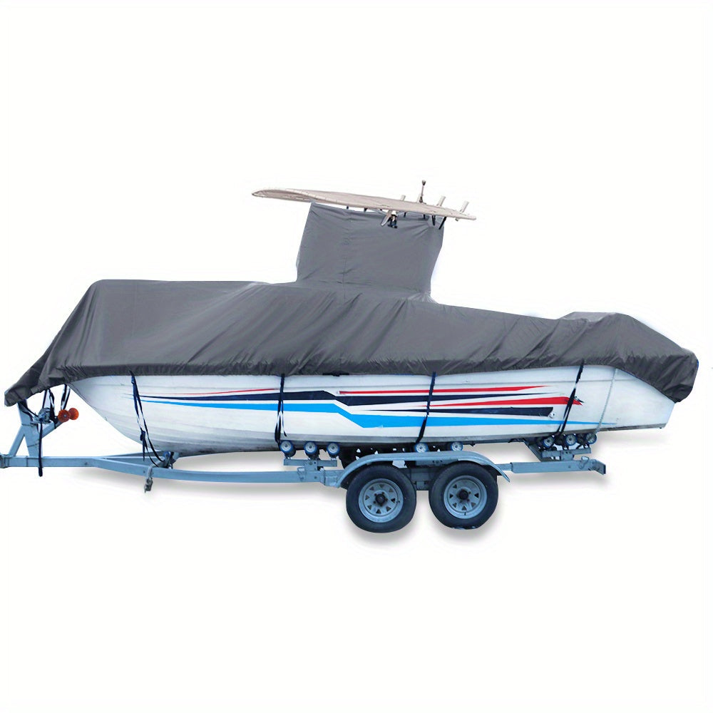 Labwork Boat Cover For Center Console With T-Top Roofs Heavy-Duty 20-24ft Grey WardBoyzPROShop