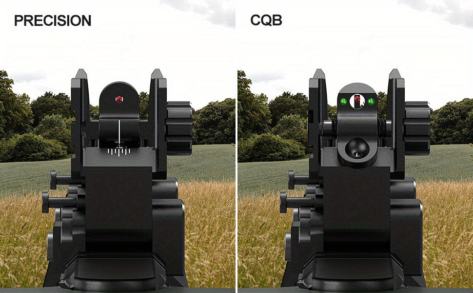Feyachi S37 Fiber Optic Iron Sights - Red Green Dots Fiber Flip Up Sights, Rail Mount Flip Up Sights, Tool-Free Adjustment Front and Rear Backup Iron Sight - For Rifles - Suitable for Hunting, Shooting & Tactical Use - Great WardBoyzPROShop