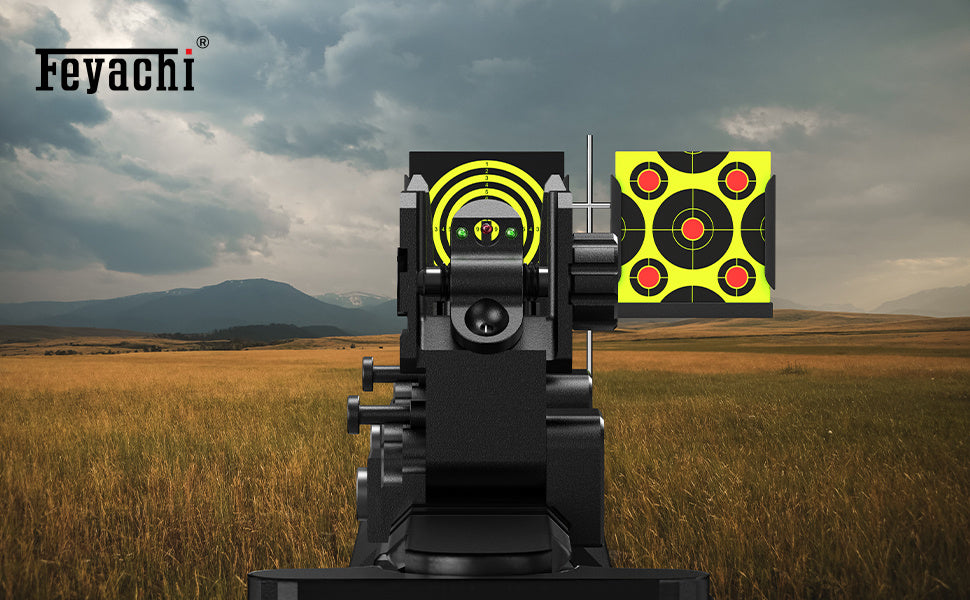 Feyachi S37 Fiber Optic Iron Sights - Red Green Dots Fiber Flip Up Sights, Rail Mount Flip Up Sights, Tool-Free Adjustment Front and Rear Backup Iron Sight - For Rifles - Suitable for Hunting, Shooting & Tactical Use - Great WardBoyzPROShop