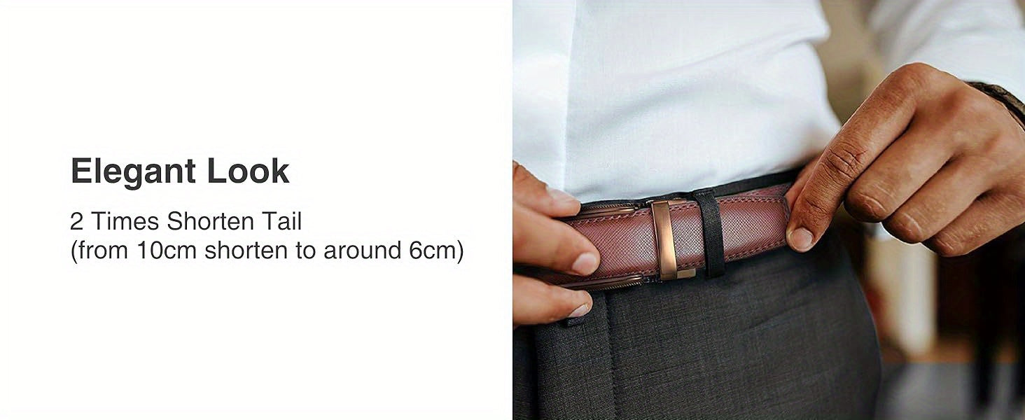[2 Pack Leather Ratchet Belt] CHAOREN Mens Belts Leather Ratchet 2 Pack - Mens Dress Belt for Dress Pants (32mm) WardBoyzPROShop