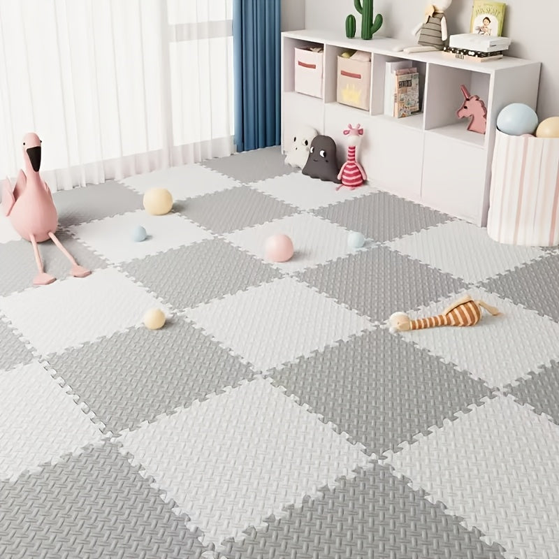 40 Piece Beige, Pink, Navy Blue, Gray Spliced Floor Mats - 30cm x 30cm x 1.0cm Thick Crawling Mat, Yoga Mat WardBoyzPROShop