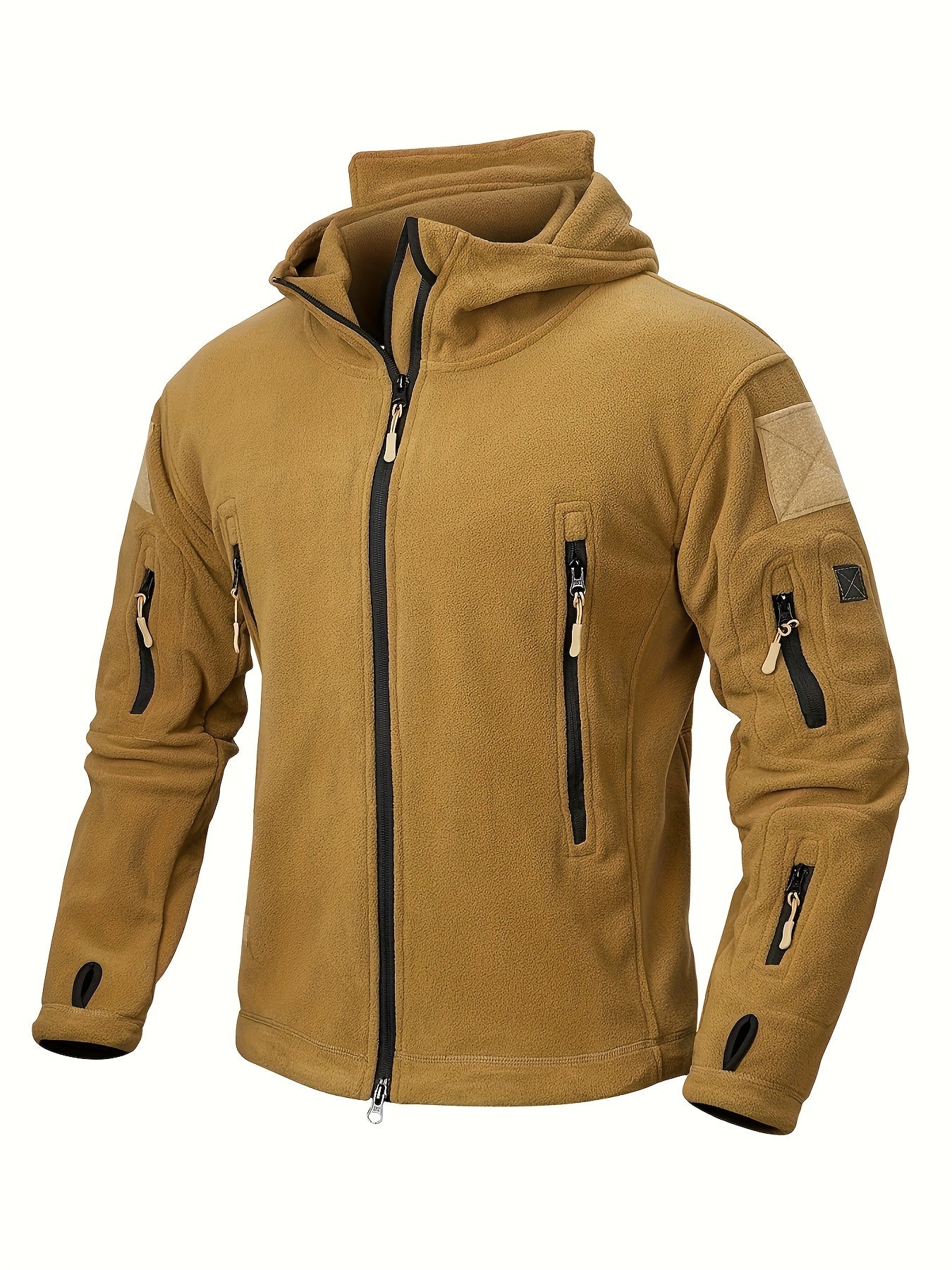 Men's Tactical Hoodie Fleece Jacket Winter Warm Full-Zip Military Army Outerwear Outdoor Sport Hooded Skiing Hunting Hiking Coat with 7 Zip Pockets WardBoyzPROShop