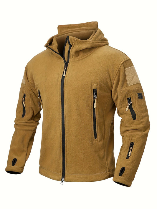 Men's Tactical Hoodie Fleece Jacket Winter Warm Full-Zip Military Army Outerwear Outdoor Sport Hooded Skiing Hunting Hiking Coat with 7 Zip Pockets WardBoyzPROShop