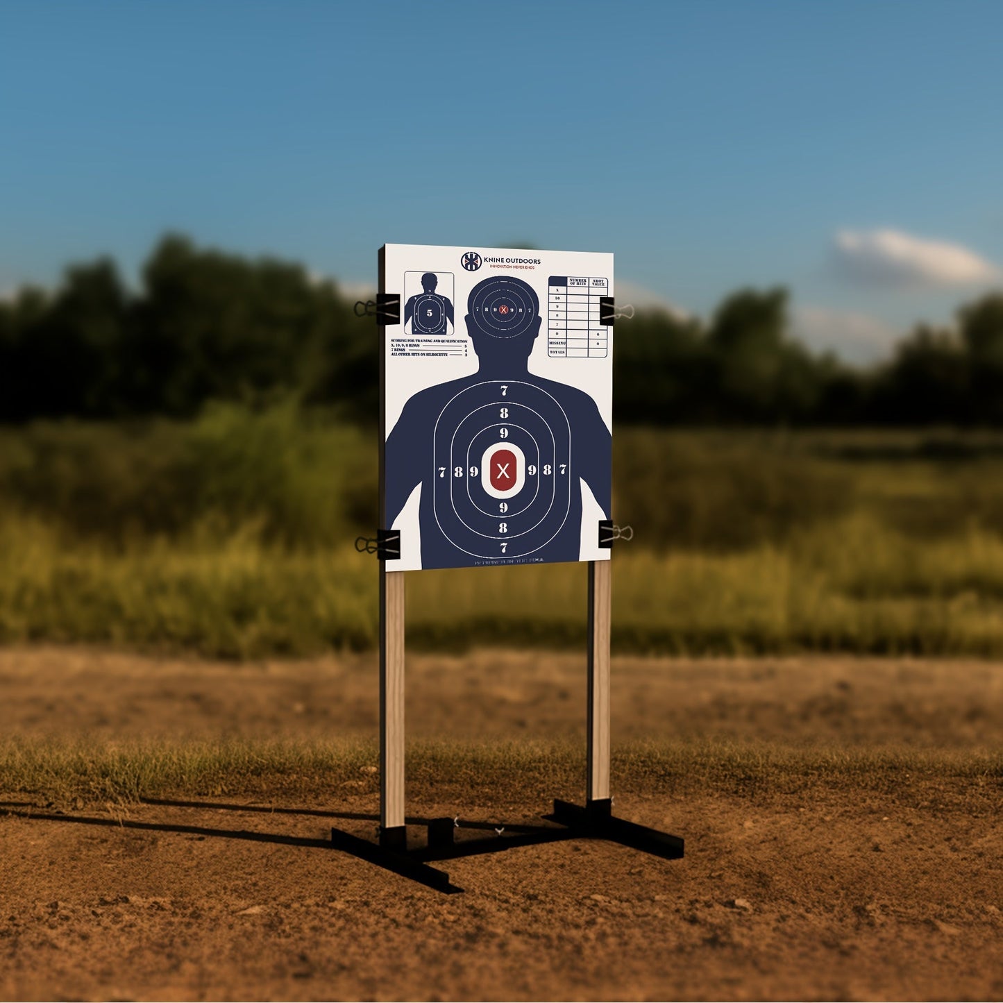 20 pack 20-Pack Bulk Shooting Targets, 23x35 Inch, Red Bullseye Silhouette, Blue Design for Hunting, Handguns, Pistols, Rifles WardBoyzPROShop