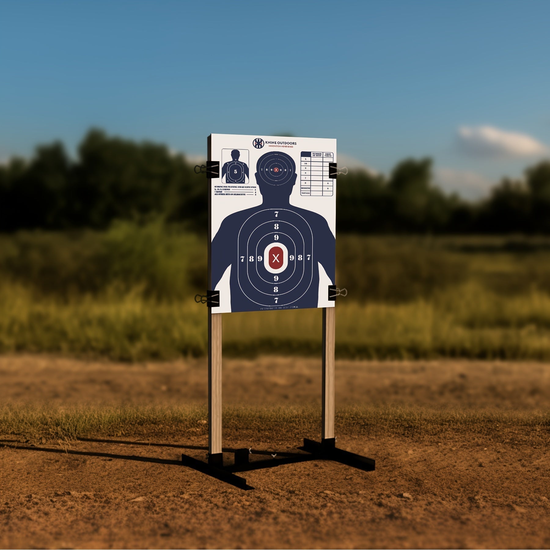 20 pack 20-Pack Bulk Shooting Targets, 23x35 Inch, Red Bullseye Silhouette, Blue Design for Hunting, Handguns, Pistols, Rifles WardBoyzPROShop