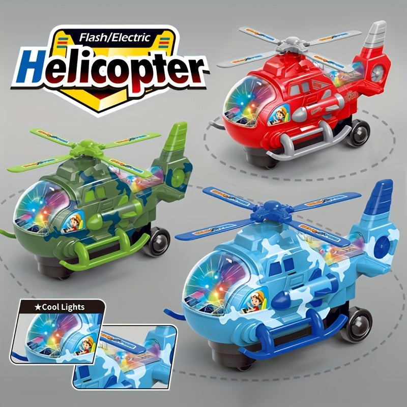 Electric Helicopter Toy for Kids with Lights and Music, 360° Rotating, Durable Plastic, Suitable for Boys and Girls, Ideal for Holidays and Playtime