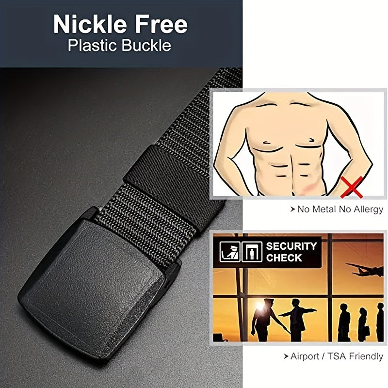 1pc Automatic Buckle Nylon Male Army Tactical Belt Mens Military Waist Canvas Belts, Ideal Choice For Gifts WardBoyzPROShop