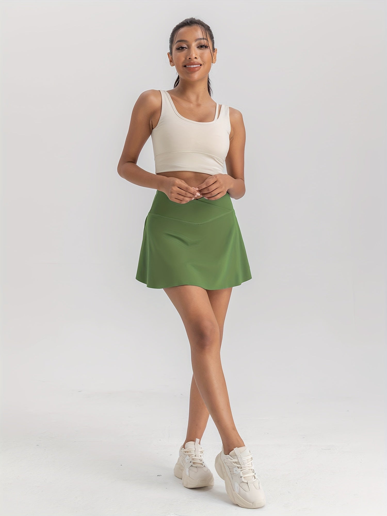 Women's 2-in-1 Tennis Skirt With Inner Pocket Shorts - High Waist Golf And Yoga Activewear WardBoyzPROShop