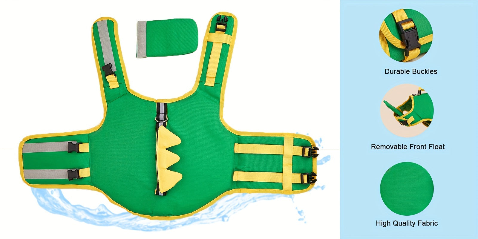 Adorable Bee-Themed Dog Life Jacket with Dinosaur Wings - Adjustable Safety Swim Vest for Small to Large Breeds, Hand-Wash Only, Dog Life Jacket for Swimming WardBoyzPROShop