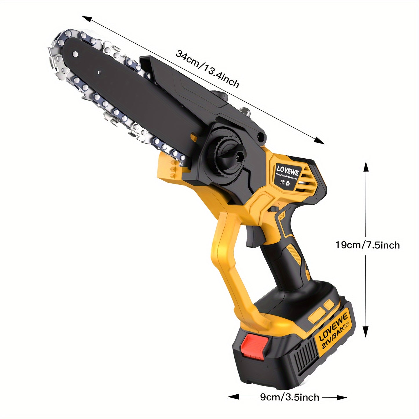 Mini Chainsaw Cordless, 6 Inch Handheld Electric Chain Saw with 3.0Ah Battery, 23FT/S Speed-Automatic Chain Tensioning & Auto Oiler for Tree Branches, Courtyard, Household, Garden, Ideal Gift for Christmas, Stocking Stuffers