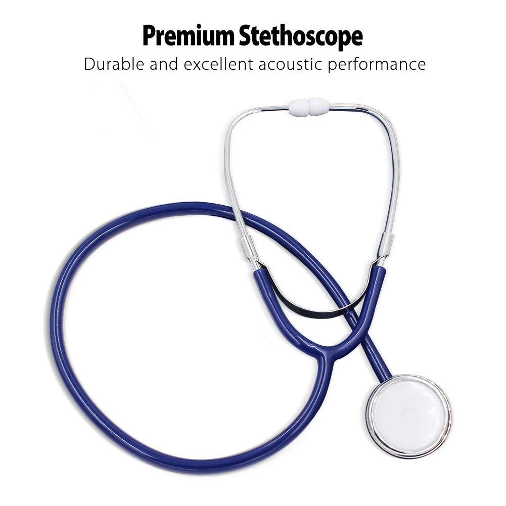 LotFancy Aneroid Sphygmomanometer with Stethoscope Kit, Professional Manual Blood Pressure Monitor and Universal Adult Sized BP Cuff (10"-16), Case Included, Navy WardBoyzPROShop