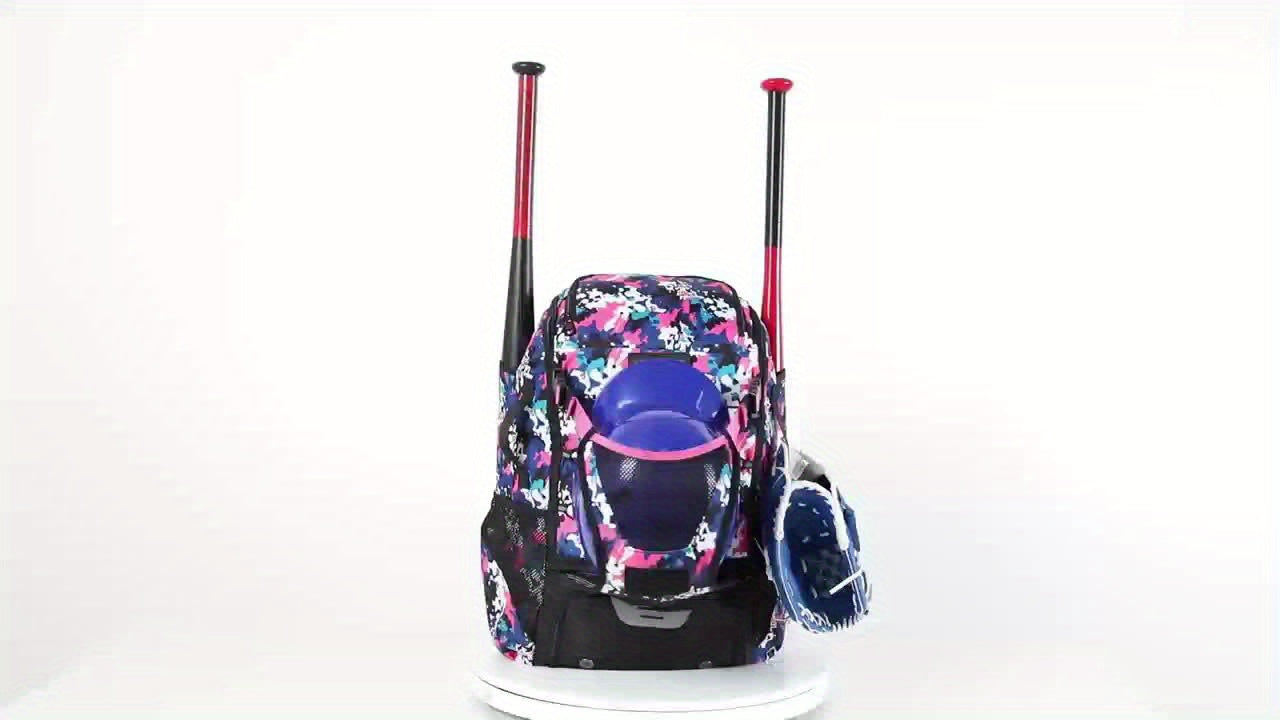 Large Capacity Baseball Backpack Softball Bag, External Helmet Holder And Fence Hook Baseball Backpack, With Shoes Compartment, - Holds Bats, Helmets, Gloves, Hats, Clothes, And Shoes For Baseball And Softball Players WardBoyzPROShop