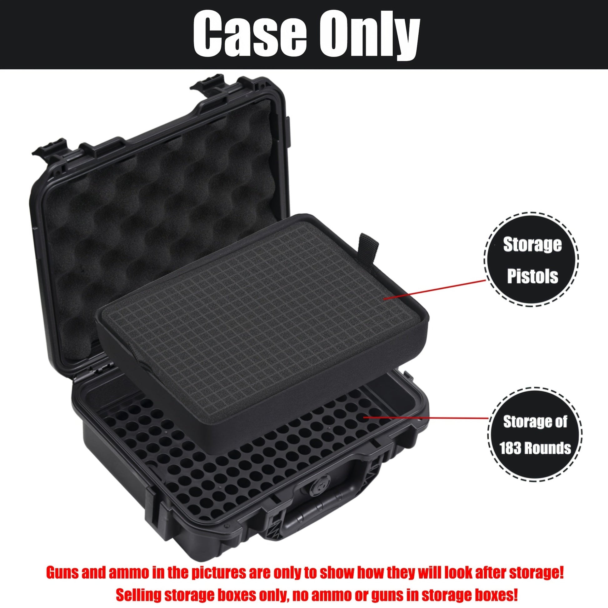 Lockable Hard Shell Gun Case - Durable Firearm & Ammo Storage Box for 9x19mm, 9mm Luger, 380ACP, 38 S&W, 32 S&W,.40 S&W (Case Only) WardBoyzPROShop
