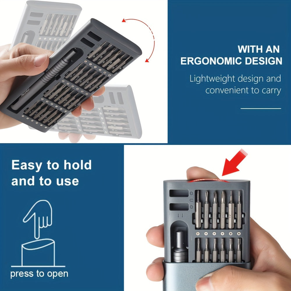 48-in-1 Precision Screwdriver Set - Professional Magnetic Driver Kit with 6-inch Metal Handle and Portable Aluminum Box - Ideal for Electronics, Watch, Drone, Gadget Repair and Maintenance WardBoyzPROShop