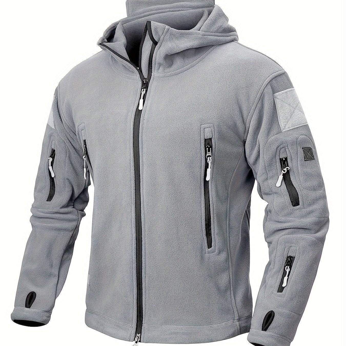 Men's Tactical Hoodie Fleece Jacket Winter Warm Full-Zip Military Army Outerwear Outdoor Sport Hooded Skiing Hunting Hiking Coat with 7 Zip Pockets WardBoyzPROShop