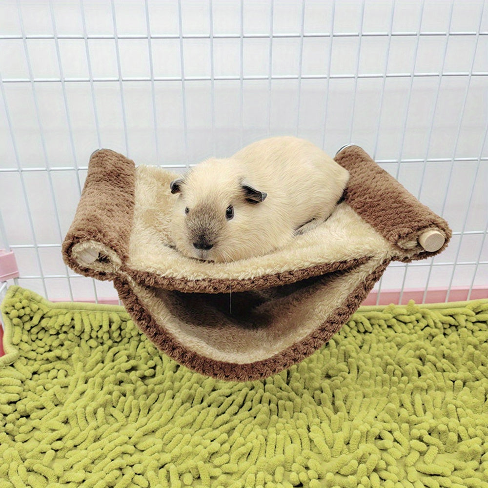 Double Layer Winter Warm Rat Hammock - Cozy Hanging Nest Bed For Guinea Pigs, Rats, And Chinchillas - Cage Accessories For Small Pets WardBoyzPROShop