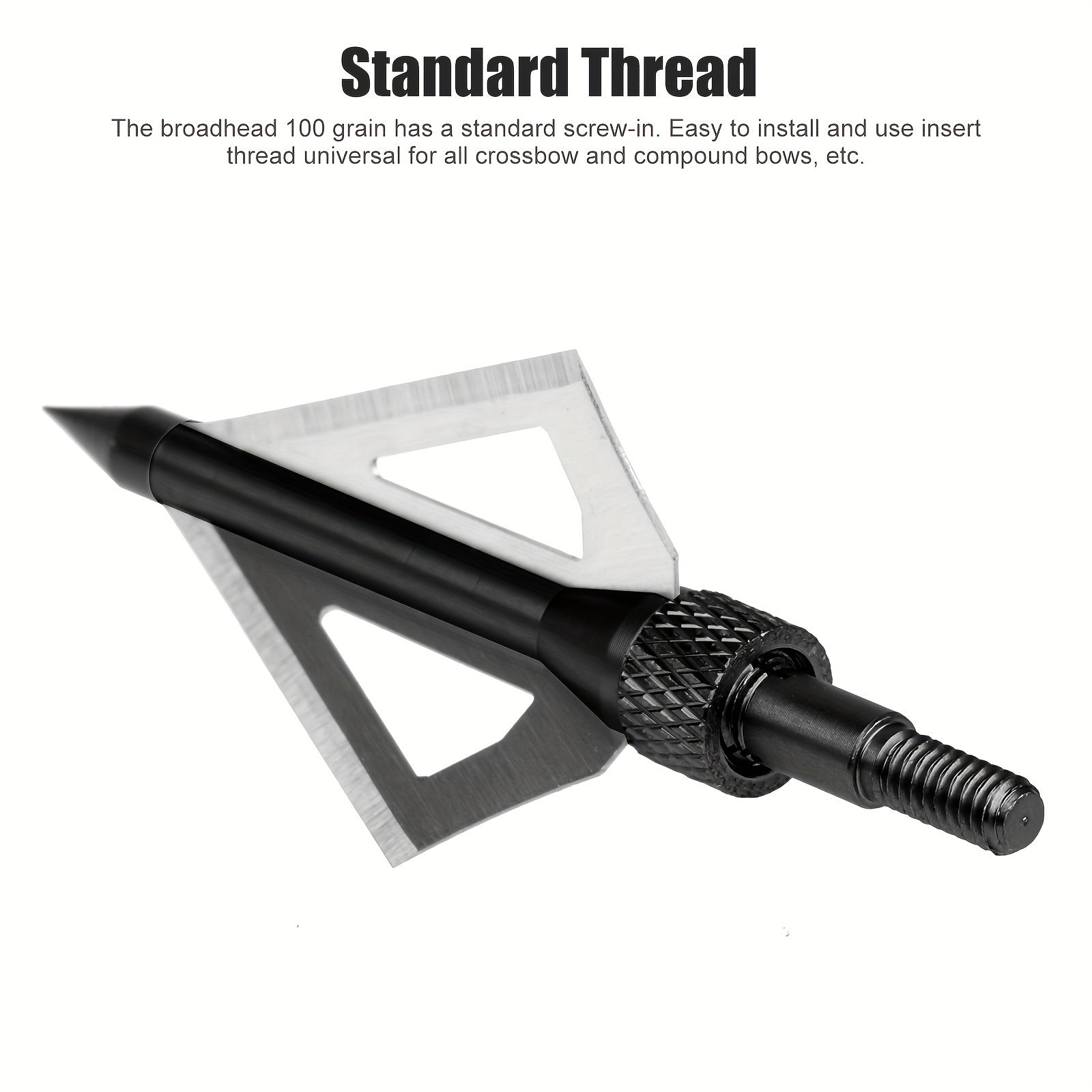 12pcs Archery Broadheads, 100 Grain 3 Blades Hunting Arrowheads, Stainless Steel Broadheads for Crossbow and Compound Bow WardBoyzPROShop
