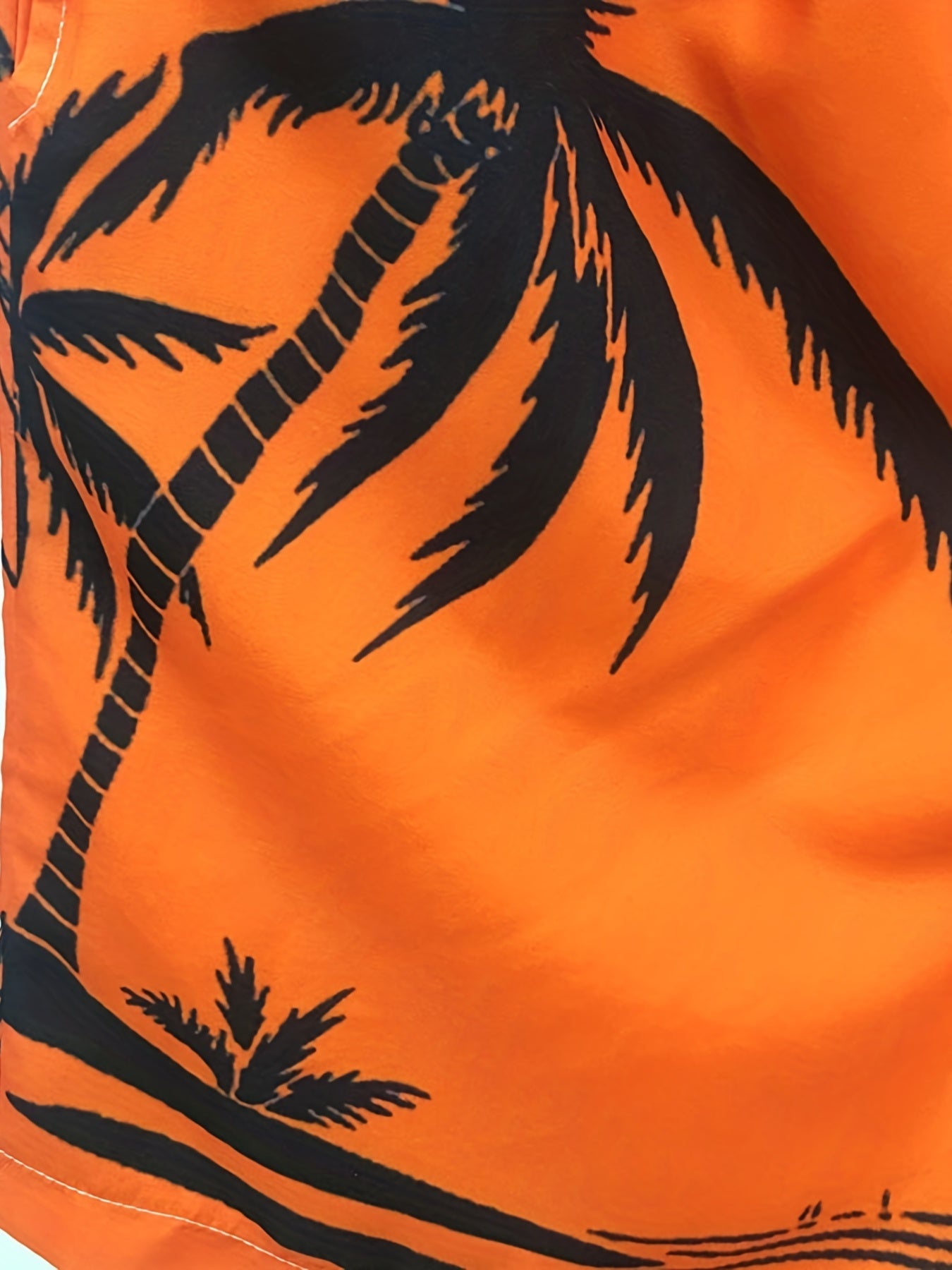 Quick Drying Mesh Lining Comfortable Breathable Palm Tree Pattern Drawstring Swim Trunks With 2 Pockets, Men's Pants Swimwear For Summer Vacation Resort Beach Pool WardBoyzPROShop