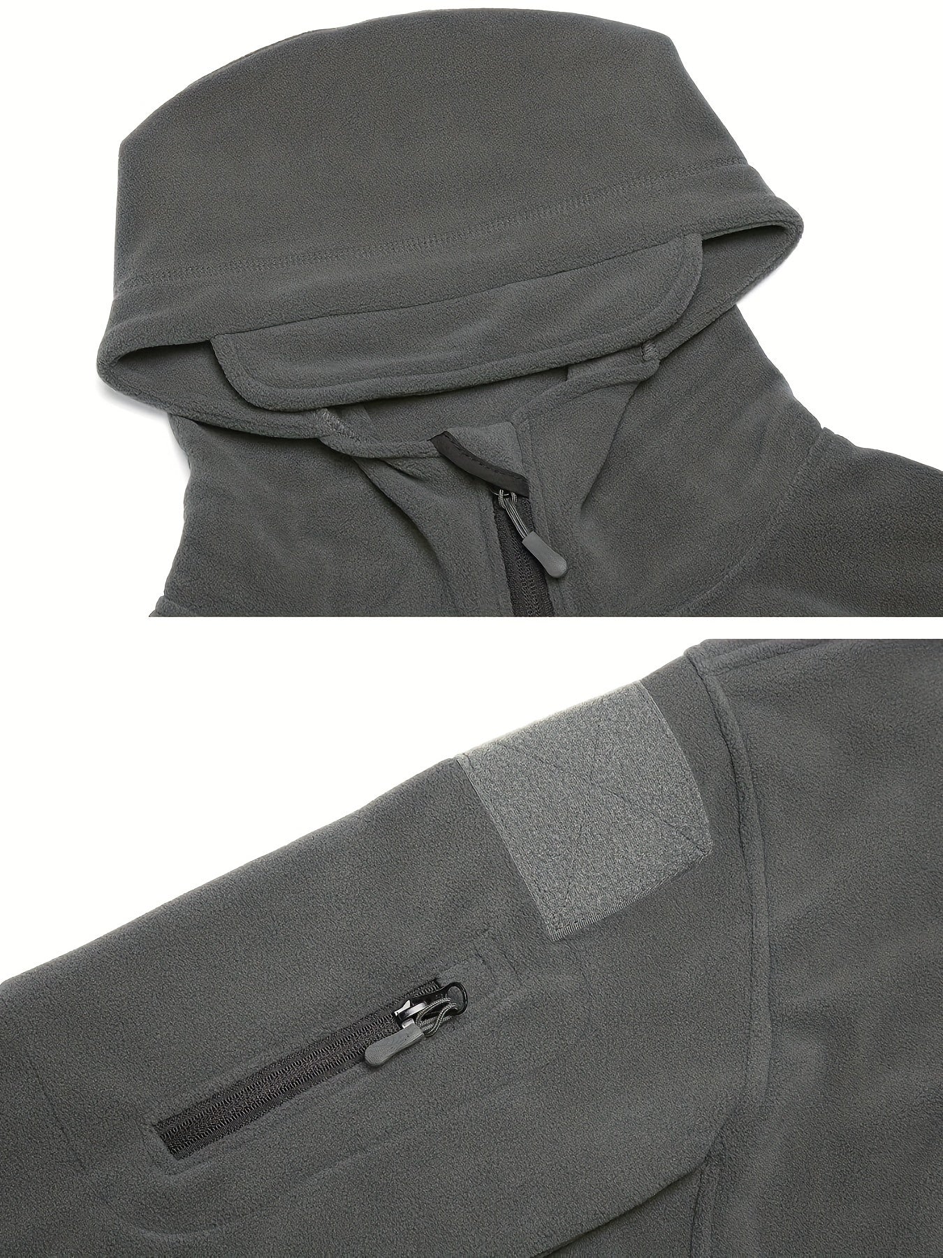 Men's Tactical Hoodie Fleece Jacket Winter Warm Full-Zip Military Army Outerwear Outdoor Sport Hooded Skiing Hunting Hiking Coat with 7 Zip Pockets WardBoyzPROShop