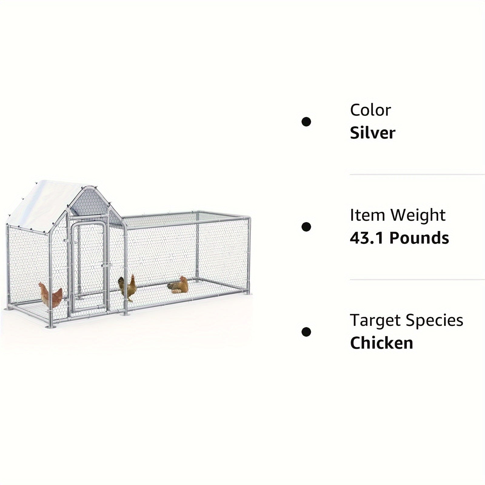 LEMBERI Large Walk-in Chicken Coop - Sturdy Galvanized Wire Poultry Pen Cage with Waterproof and Anti-Ultraviolet Cover, Spacious Interior, Easy Cleaning, and Durable Construction for Backyard, Farm, and Outdoor Use - Perfect WardBoyzPROShop