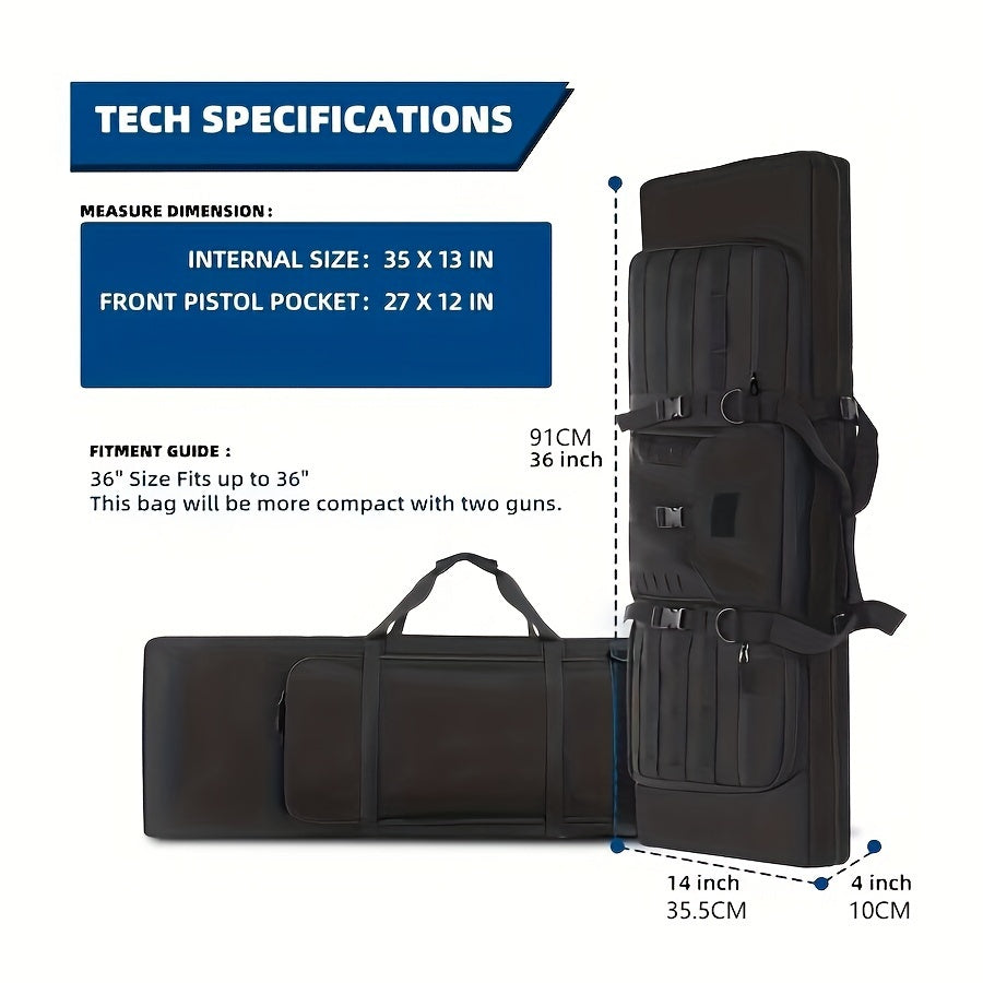 30-42 Inch Long Gun Case Soft Double Rifle Bag - Tactical Backpack with Pistol Bag for Shooting and Hunting - Durable, Water-Resistant, and Padded Protection for Rifles and Pistols - Brown Color WardBoyzPROShop