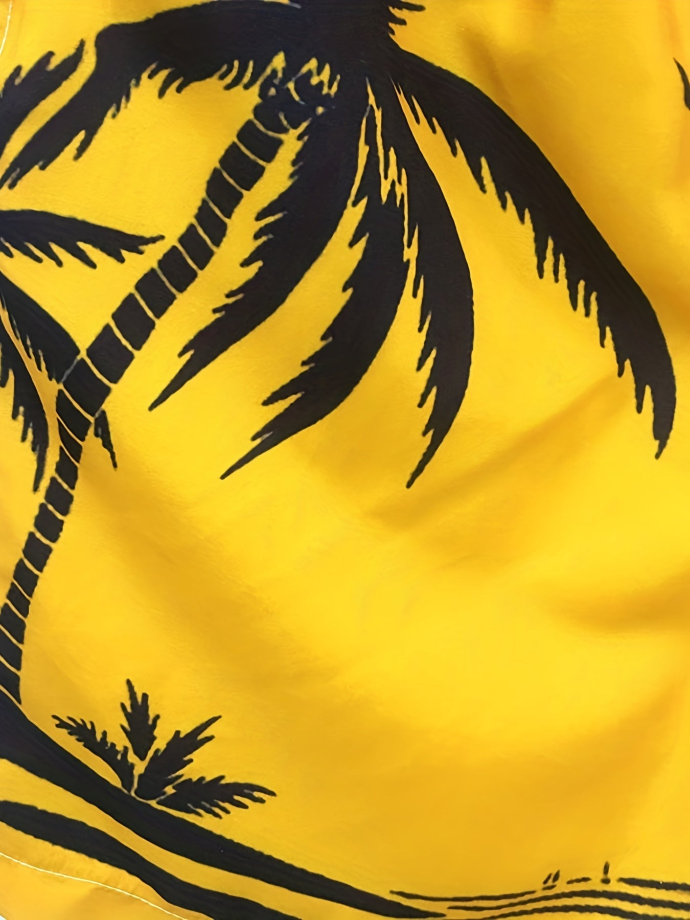 Quick Drying Mesh Lining Comfortable Breathable Palm Tree Pattern Drawstring Swim Trunks With 2 Pockets, Men's Pants Swimwear For Summer Vacation Resort Beach Pool WardBoyzPROShop