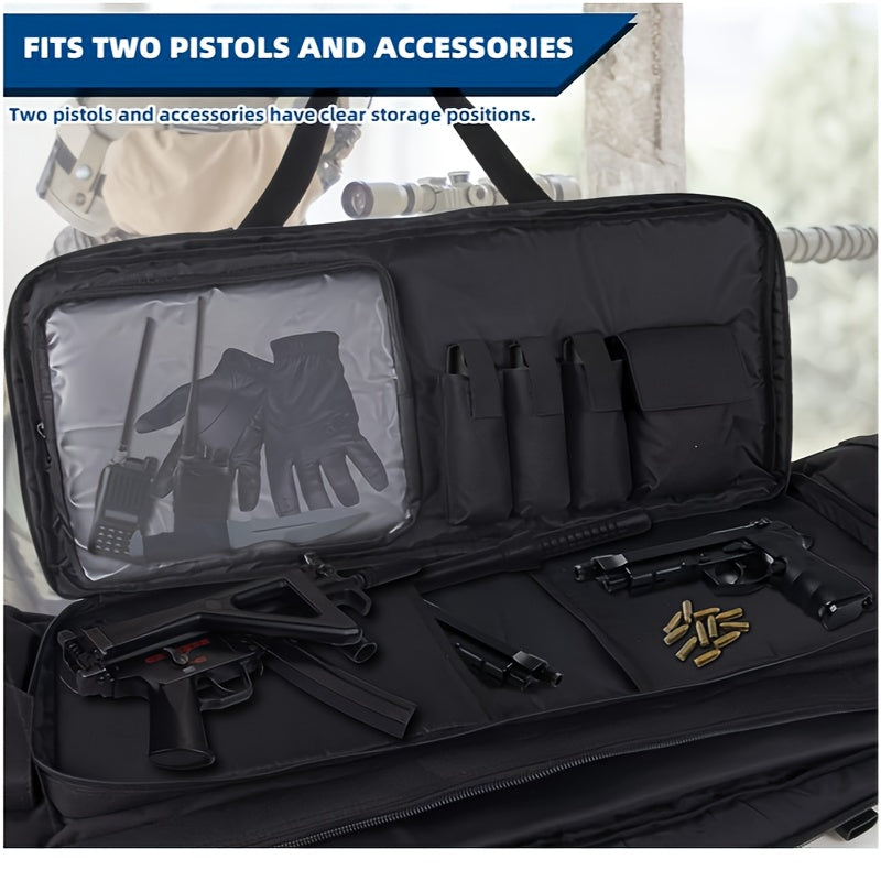 30-42 Inch Long Gun Case Soft Double Rifle Bag - Tactical Backpack with Pistol Bag for Shooting and Hunting - Durable, Water-Resistant, and Padded Protection for Rifles and Pistols - Brown Color WardBoyzPROShop