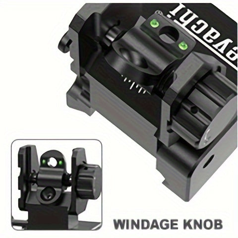 Feyachi S37 Fiber Optic Iron Sights - Red Green Dots Fiber Flip Up Sights, Rail Mount Flip Up Sights, Tool-Free Adjustment Front and Rear Backup Iron Sight - For Rifles - Suitable for Hunting, Shooting & Tactical Use - Great WardBoyzPROShop
