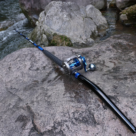 Sougayilang Heavy-Duty Carbon Fiber Boat Fishing Rod - Blue, Ambidextrous Grip for Deep Sea & Trolling WardBoyzPROShop