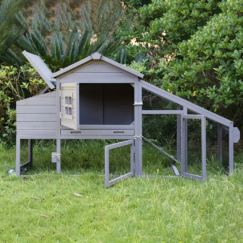Aivituvin Chicken Coop Expandable Chicken House For Outdoor With Wheels Nesting Box, Leakproof Pull-on Tray And UV-Resistant Roof Panel WardBoyzPROShop