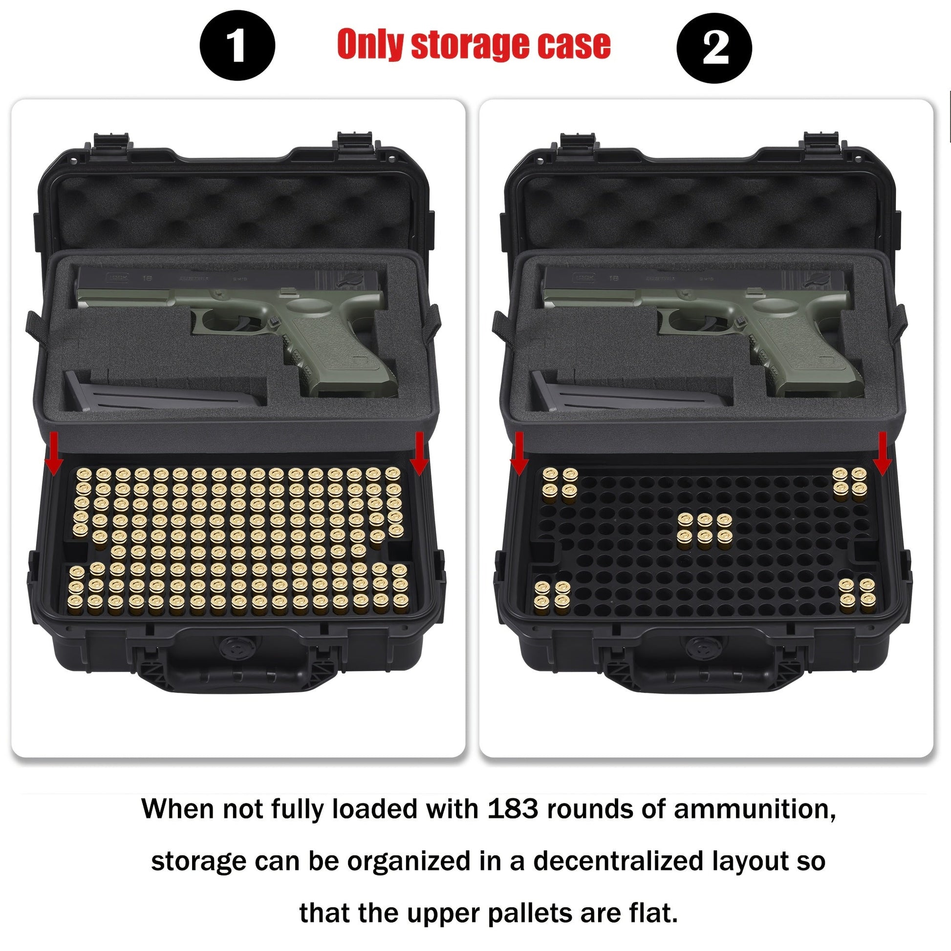 Lockable Hard Shell Gun Case - Durable Firearm & Ammo Storage Box for 9x19mm, 9mm Luger, 380ACP, 38 S&W, 32 S&W,.40 S&W (Case Only) WardBoyzPROShop