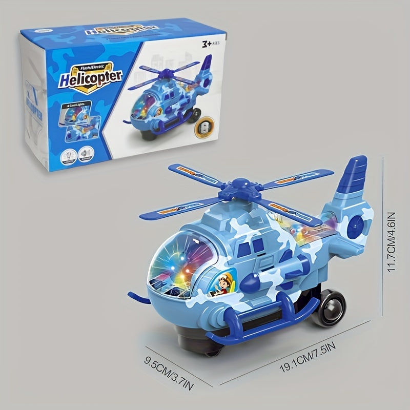 Electric Helicopter Toy for Kids with Lights and Music, 360° Rotating, Durable Plastic, Suitable for Boys and Girls, Ideal for Holidays and Playtime