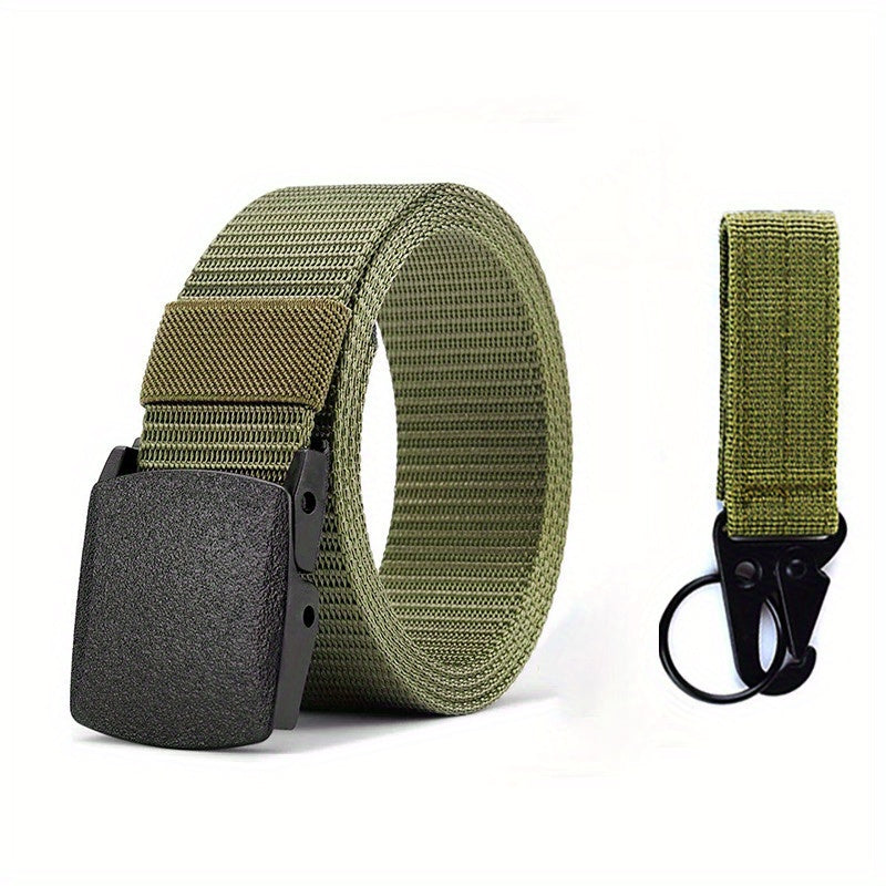 1pc Automatic Buckle Nylon Male Army Tactical Belt Mens Military Waist Canvas Belts, Ideal Choice For Gifts WardBoyzPROShop