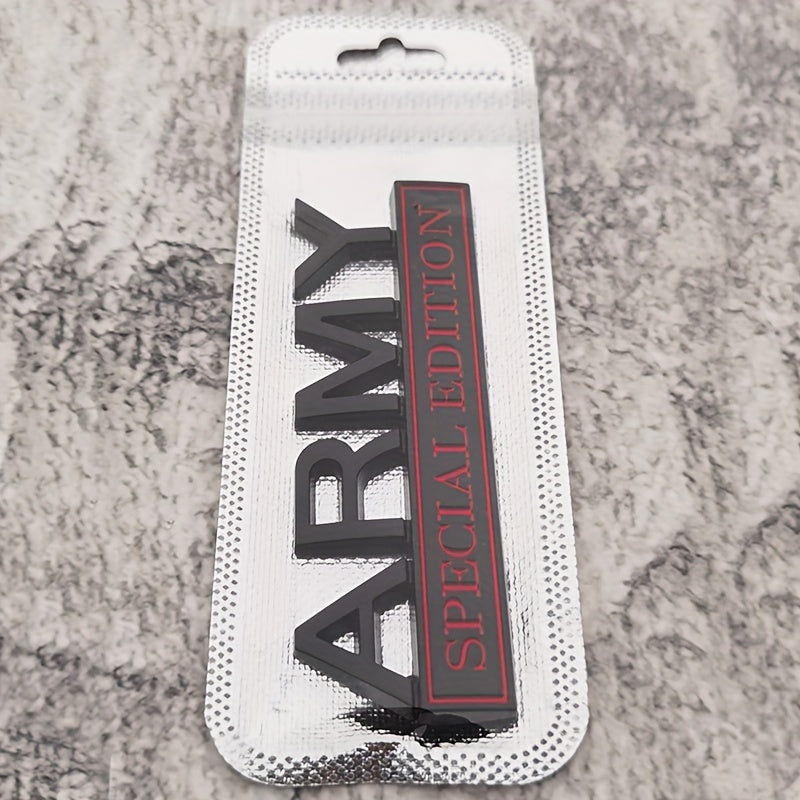 Car Modification Label ARMY, Leaf Board Labeled Golden EDITION, Body Sticker Car Tail Label WardBoyzPROShop