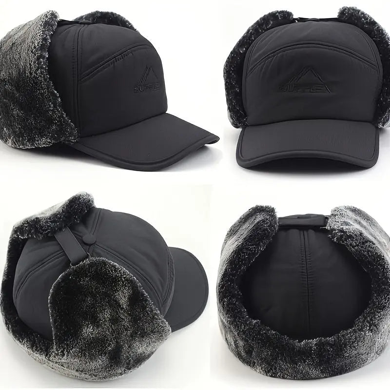 Winter Bomber Hat with Detachable Face Mask - Thick, Warm & Windproof for Skiing, Skating & Mountain Biking | Hand-Washable Polyester WardBoyzPROShop