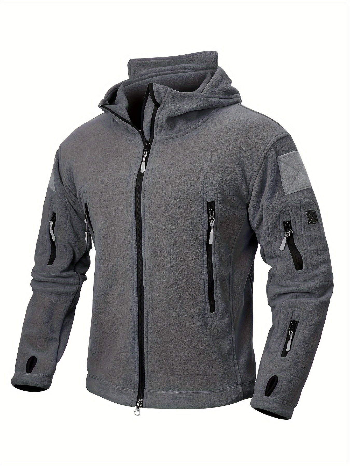 Men's Tactical Hoodie Fleece Jacket Winter Warm Full-Zip Military Army Outerwear Outdoor Sport Hooded Skiing Hunting Hiking Coat with 7 Zip Pockets WardBoyzPROShop