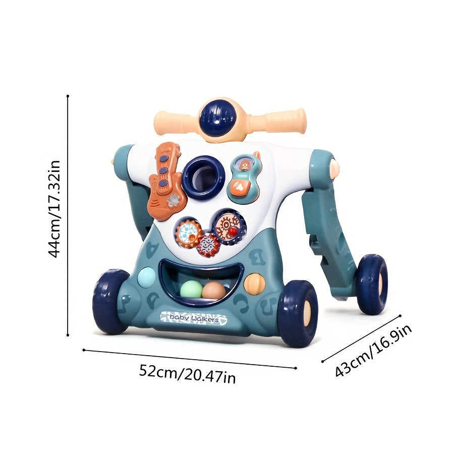 3-in-1 Sit-to-Stand Learning Walker Toy, Educational Walker Toy With Activity Center