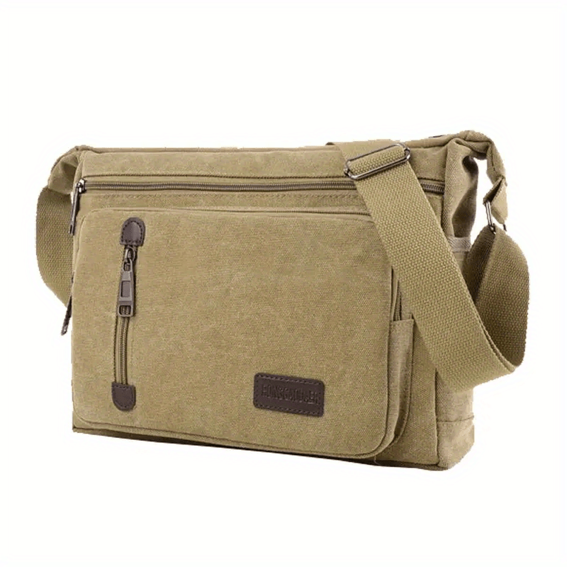 1pc Stylish Army Green Polyester Casual Travel Crossbody Bag - Adjustable Shoulder Strap, Retro Messenger Bag for Going Out, Personality Style, Durable and Water-Resistant - Perfect for Outdoor Hiking and Daily Use - WardBoyzPROShop