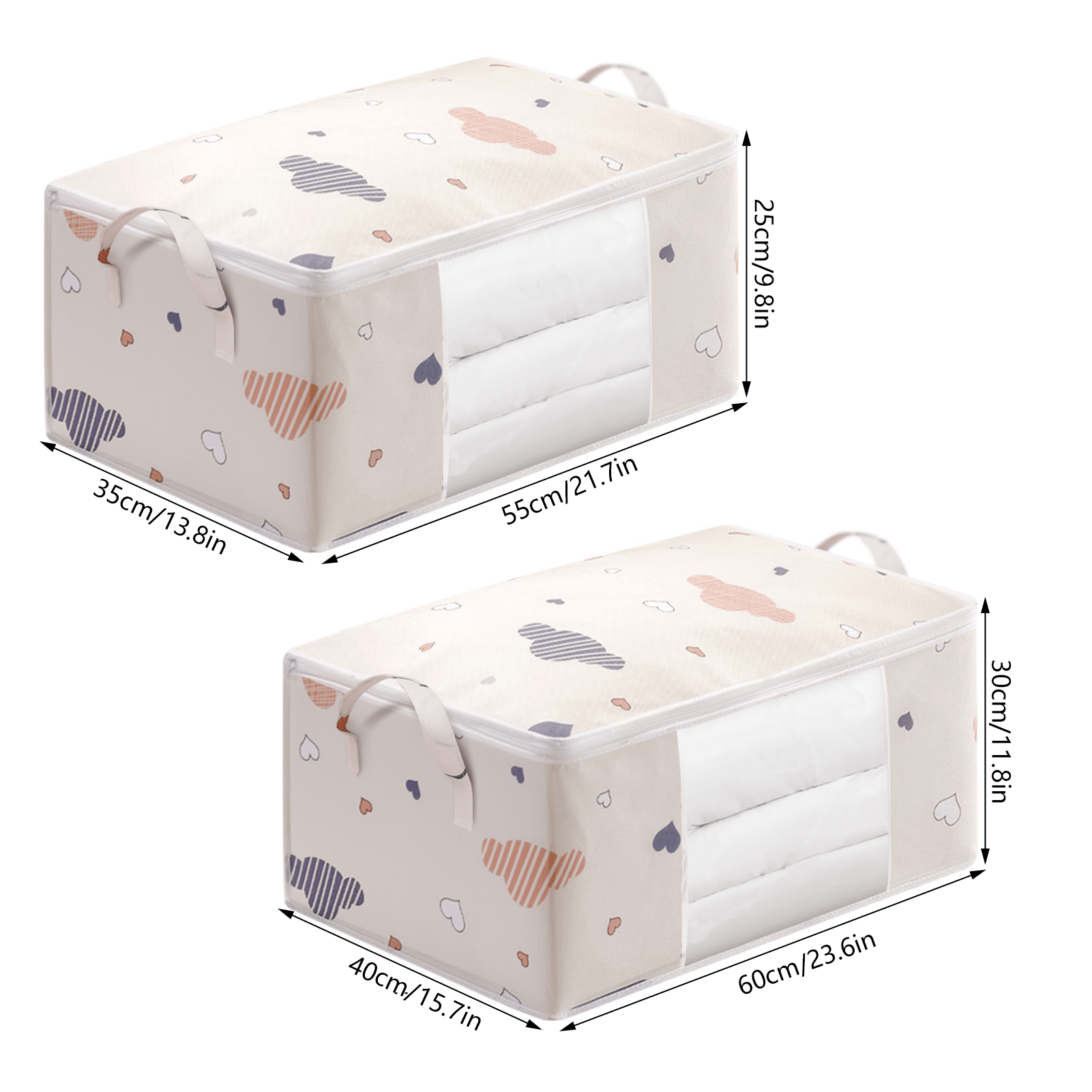 Large Capacity Clothes Storage Bag Organizer With Reinforced Handle, Suitable For Blankets, Bedding, Foldable With Sturdy Zipper, Clear Window Christmas, Halloween, Thanksgiving Gift Easter Gift WardBoyzPROShop