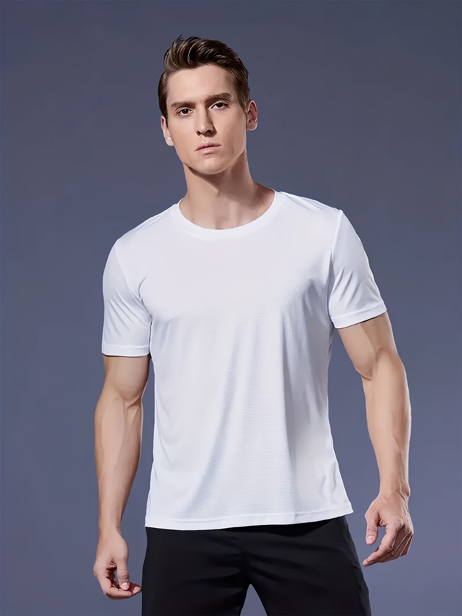 7pcs Men's Quick-Dry Athletic T-Shirts - Breathable, Moisture-Wicking Crew Neck Tees for Gym, Running & Outdoor Activities - Available in Navy, Army Green, Burgundy, Khaki, Black, White, Gray WardBoyzPROShop