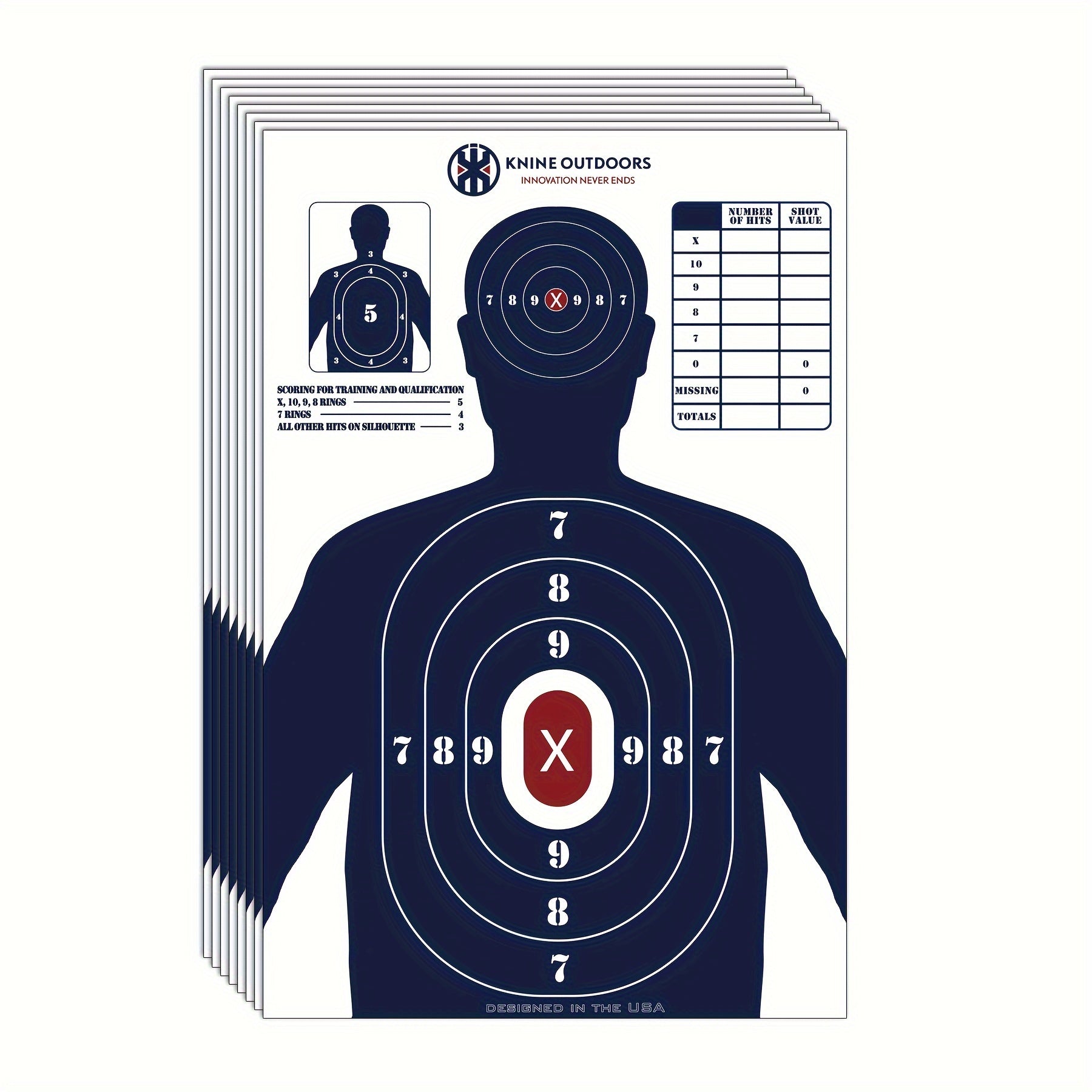 20 pack 20-Pack Bulk Shooting Targets, 23x35 Inch, Red Bullseye Silhouette, Blue Design for Hunting, Handguns, Pistols, Rifles WardBoyzPROShop