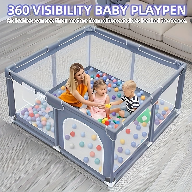 Secure Baby Gate Play Enclosure With Soft Breathable Mesh, Baby Activity/play Enclosure, Toddler Portable Baby Play Area, Indoor And Outdoor, Large Children's Activity Center