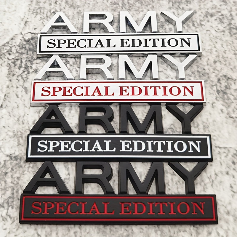Car Modification Label ARMY, Leaf Board Labeled Golden EDITION, Body Sticker Car Tail Label WardBoyzPROShop
