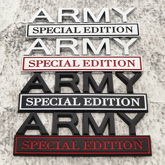 Car Modification Label ARMY, Leaf Board Labeled Golden EDITION, Body Sticker Car Tail Label WardBoyzPROShop