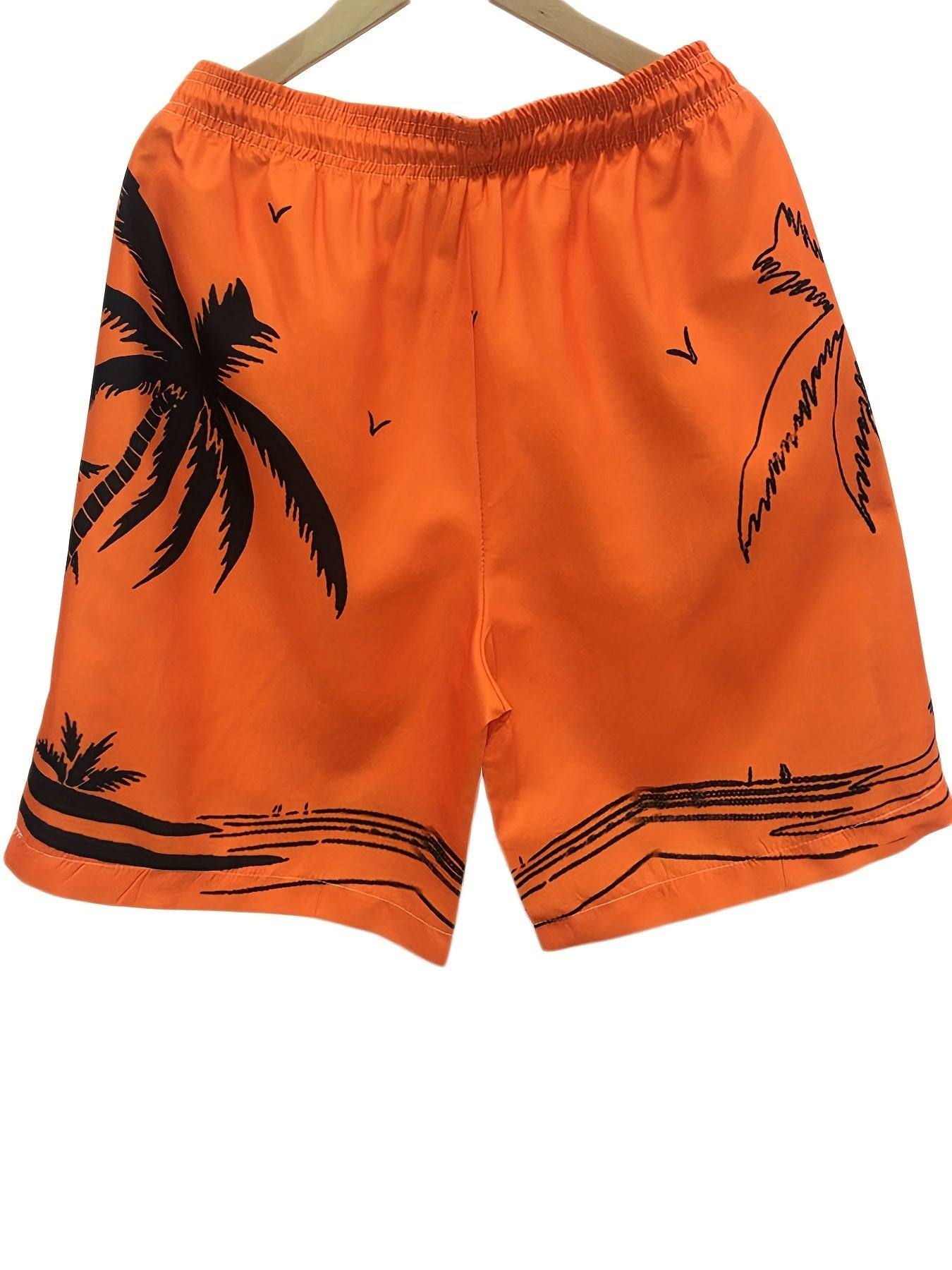 Quick Drying Mesh Lining Comfortable Breathable Palm Tree Pattern Drawstring Swim Trunks With 2 Pockets, Men's Pants Swimwear For Summer Vacation Resort Beach Pool WardBoyzPROShop